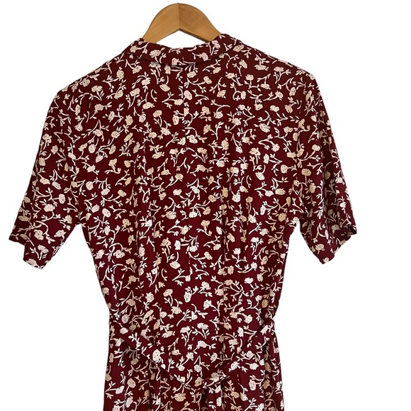 Vintage floral button down midi dress with waist tie excellent condition - Picture 9 of 14